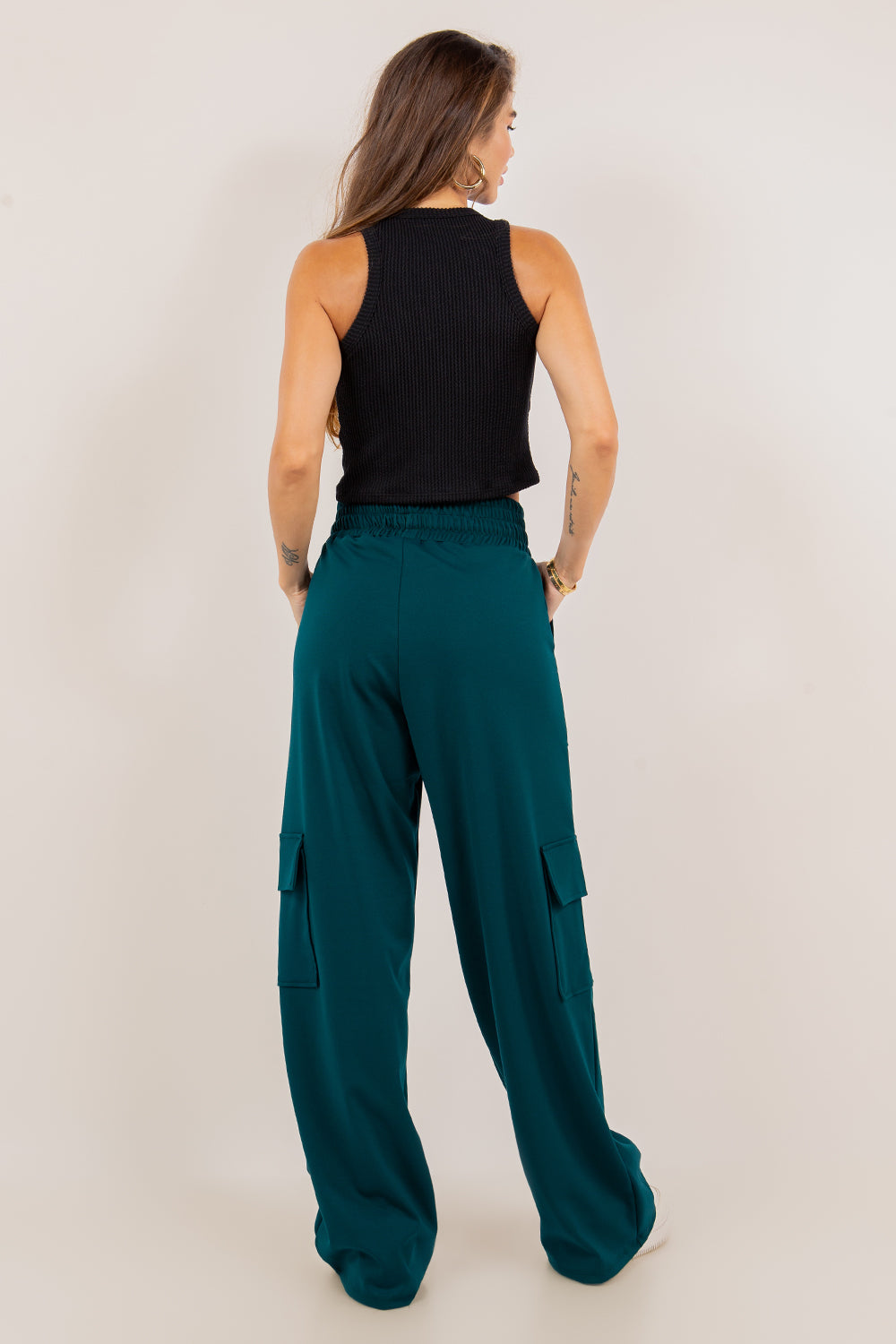 Ponte Stretch Cargo Pants In Five Colors