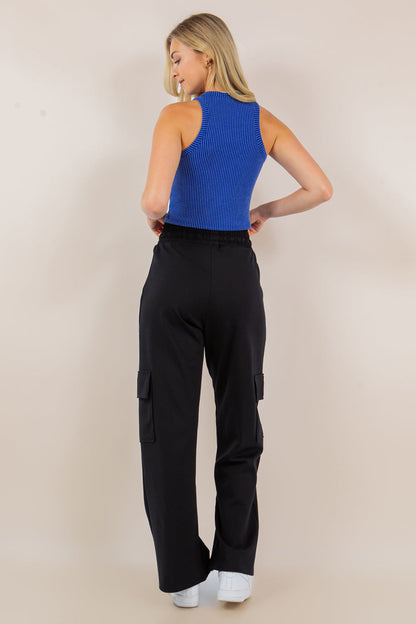 Ponte Stretch Cargo Pants In Five Colors