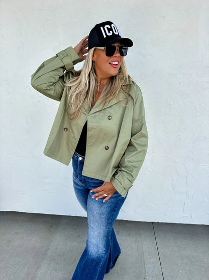 PREORDER: Rossi Crop Trench Coat in Four Colors