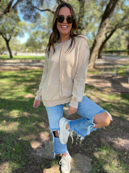 PREORDER: Best Selling Elliott Exposed Seam Sweatshirt in Five Colors