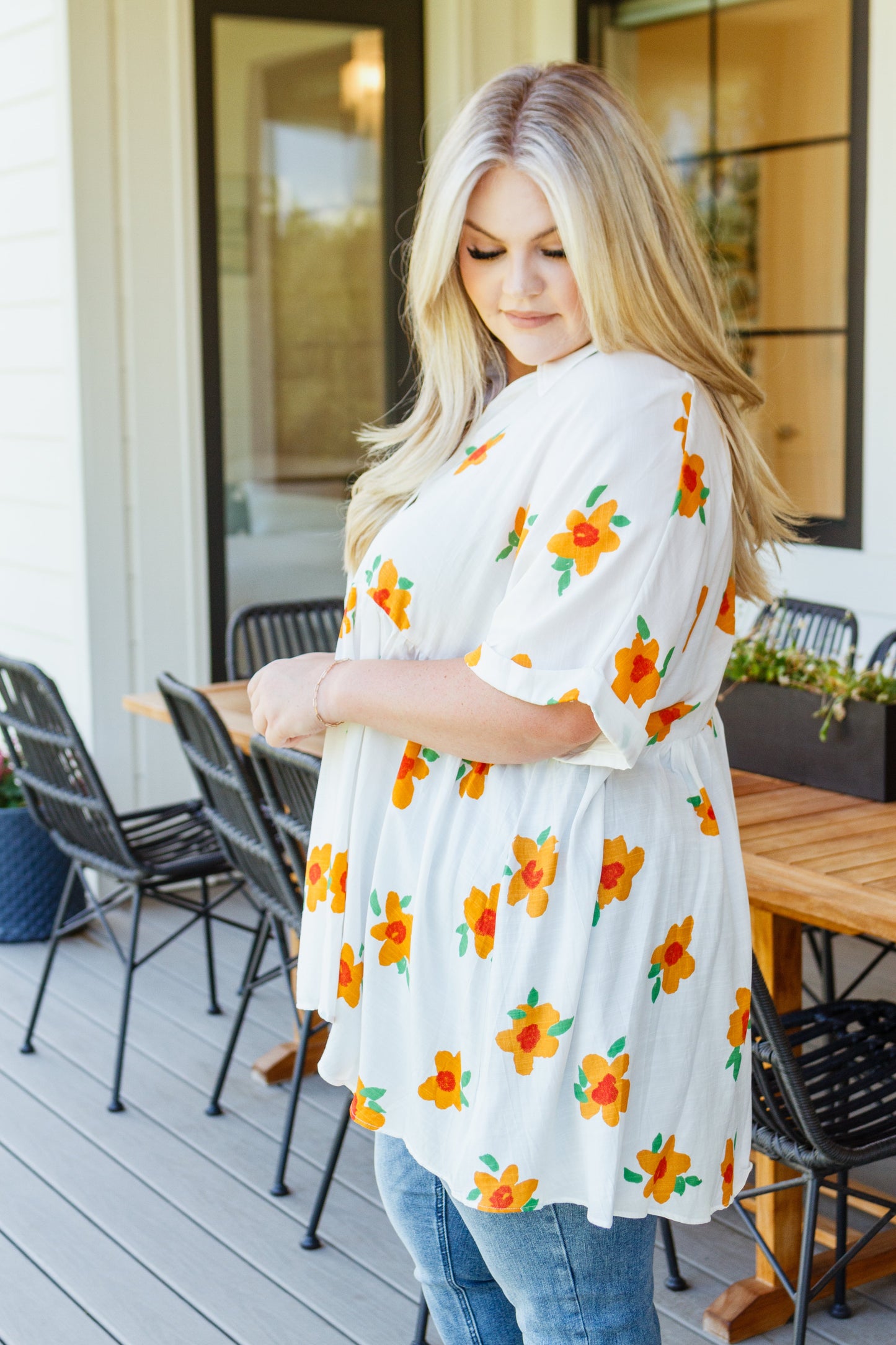 Blissed Out Button Up Babydoll Tunic