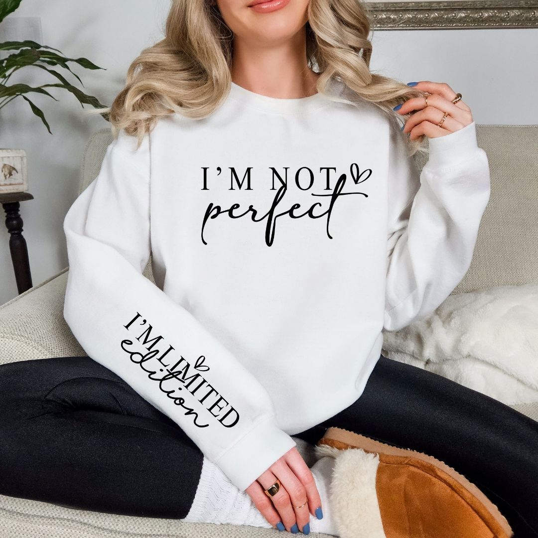 I'm Not Perfect Graphic Sweatshirt in Three Colors