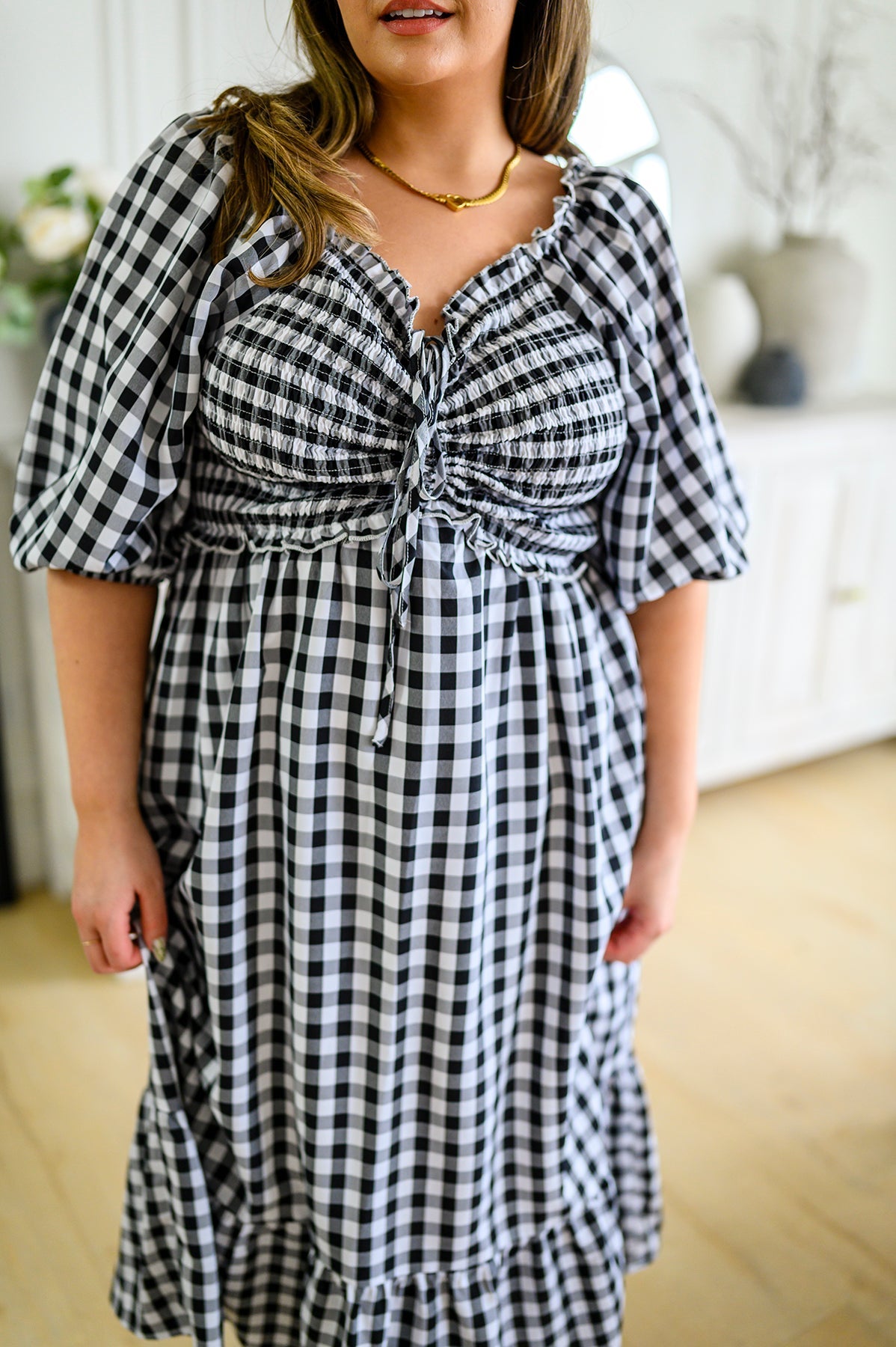 Greenville Gingham Midi Dress