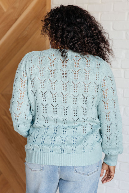 Hole In One Sheer Pointelle Knit Sweater