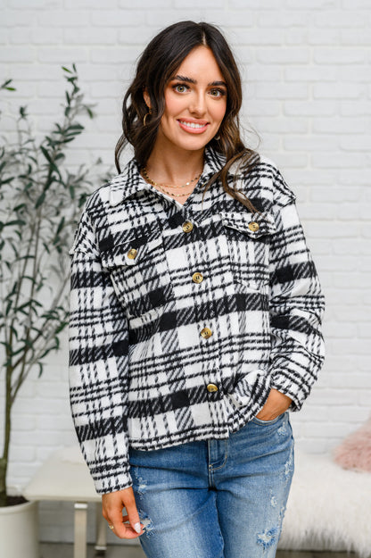 Kate Plaid Jacket in Black & White