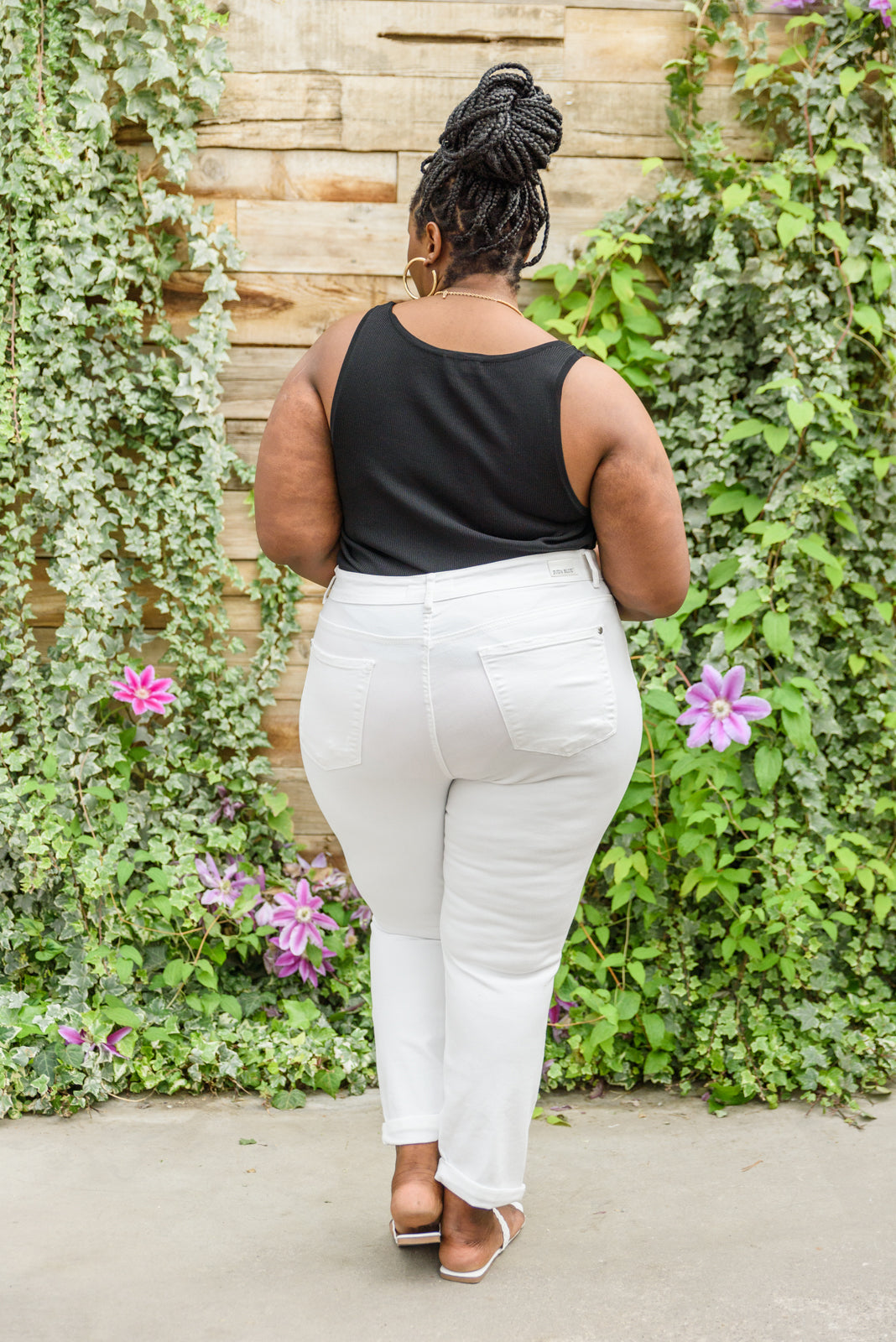 Mid-Rise Boyfriend Destroyed White Jeans