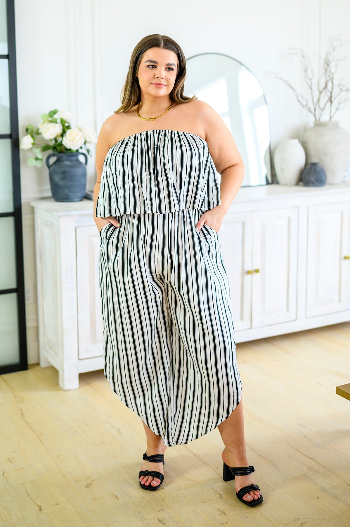 Modern Stripes Sleeveless Jumpsuit