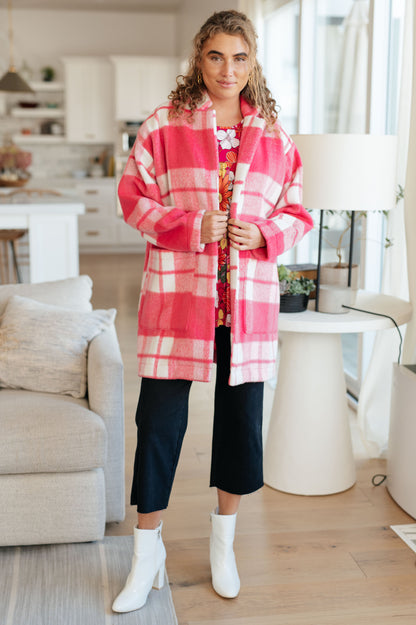 Passion in Plaid Coat in Pink