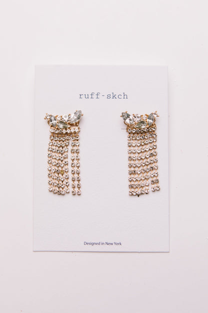 Rhinestone Fringe Earrings