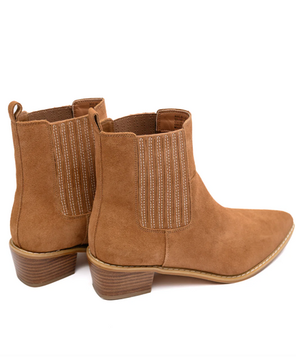 Leonor Suede Ankle Boot in Tan