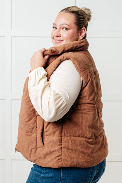 Set Me Up Corduroy Puffer Vest