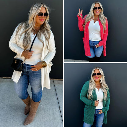 PREORDER: Winter Reese Ribbed Cardigan in Three Colors