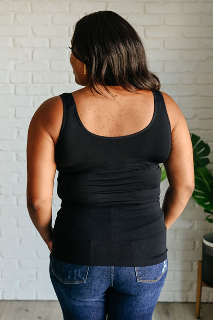 The Basics Reversible Longline Tank in Black