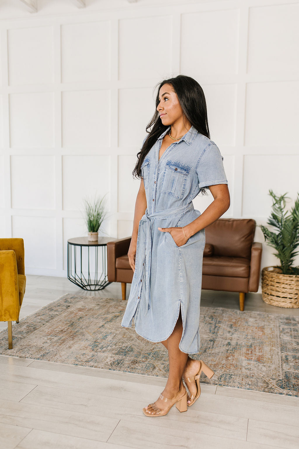 Wait For It Denim Shirtdress