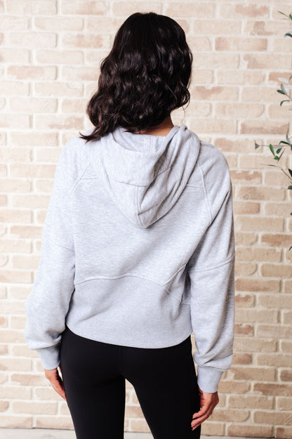 Working Up A Sweat Hooded Pullover in Grey