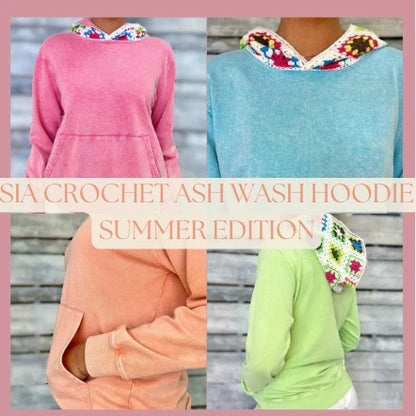 PREORDER: Sia Acid Wash Crochet Hoodie