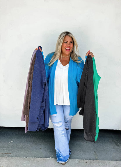 Reese Ribbed Cardigan in Seven Colors