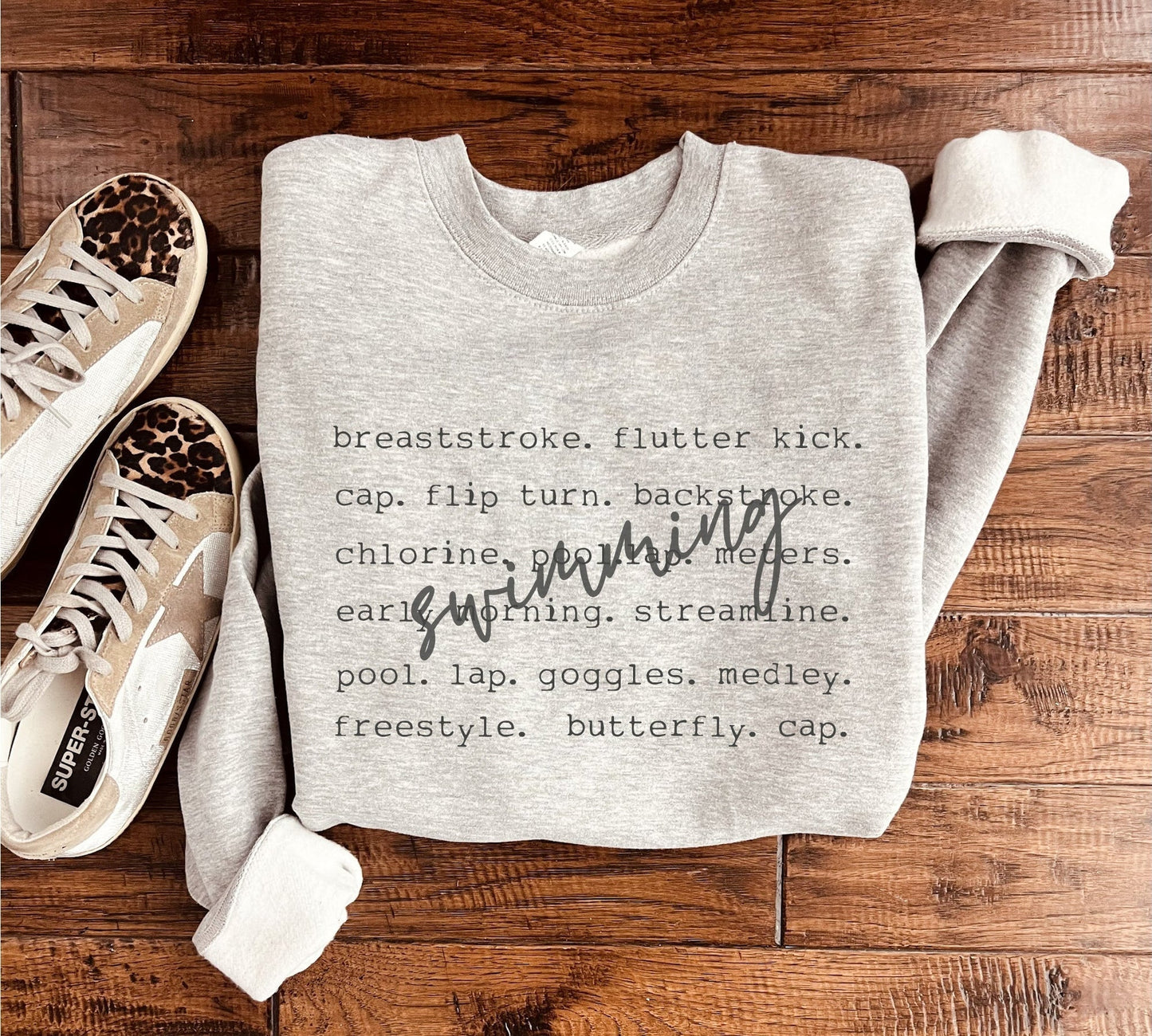 Swimming Words Sweatshirt in Two Colors